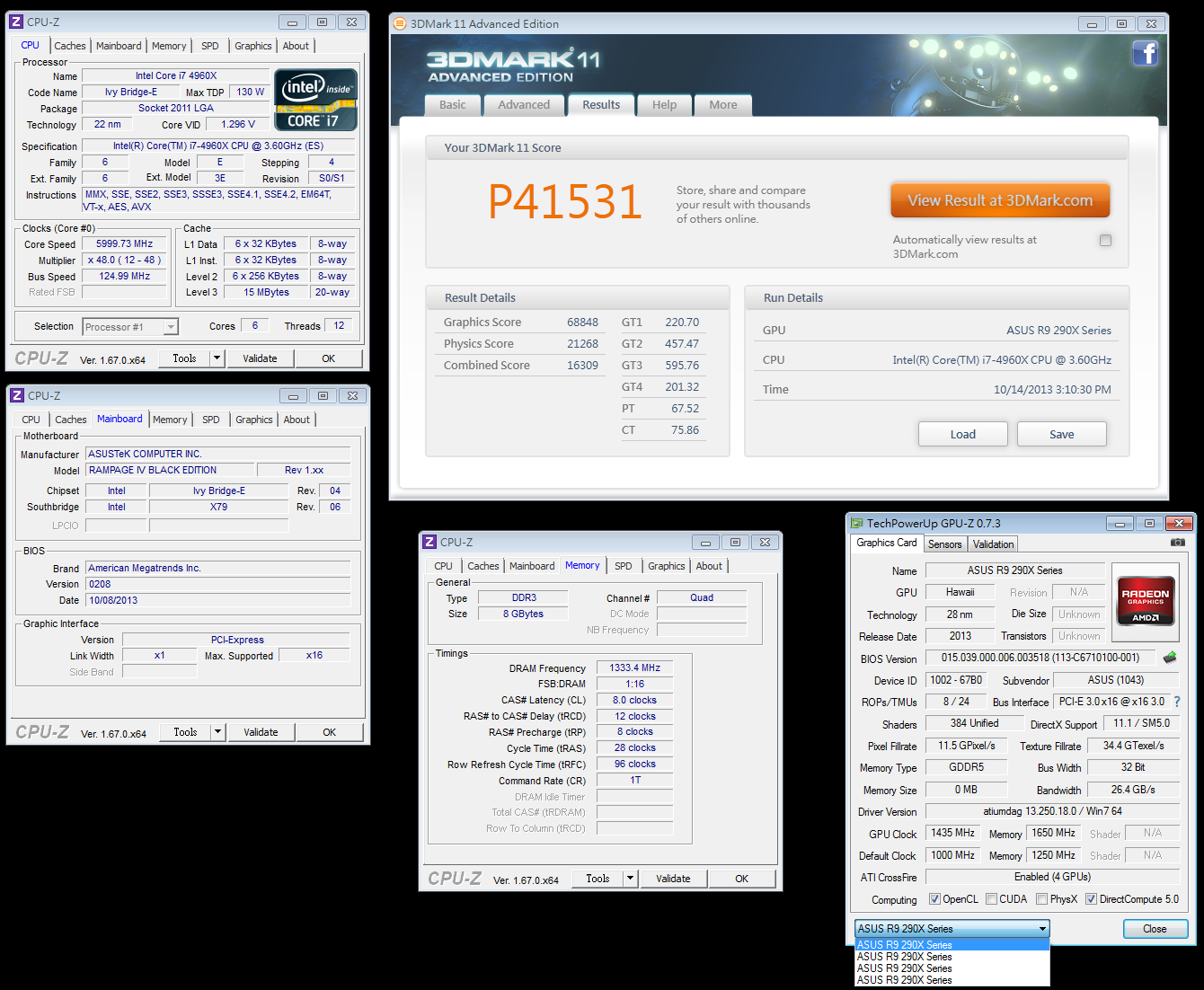 World Record's για την R9 290X από το OCLab.ru