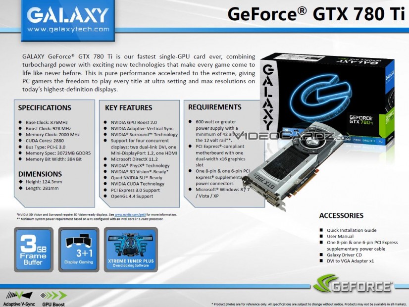 nVidia GTX 780Ti Full Specs και σε μαύρο!