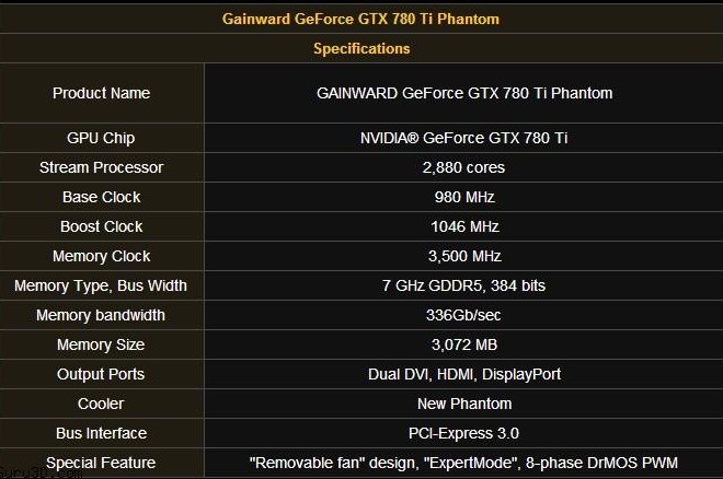 Gainward GTX 780 Ti Phantom