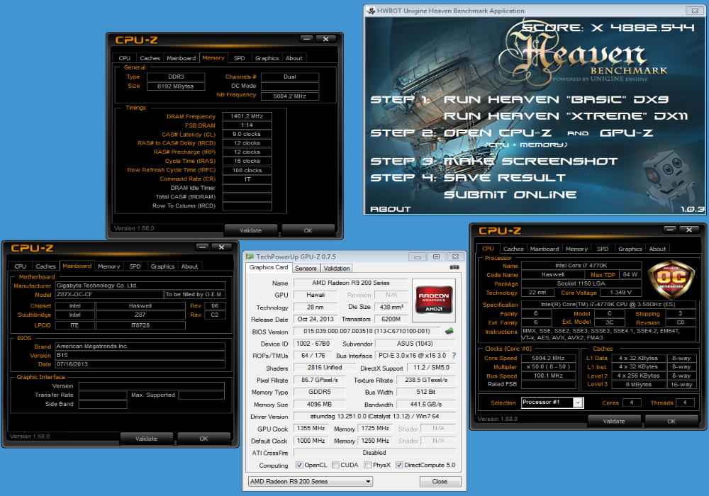 Hicookie's Unigine World Record with R9 290X