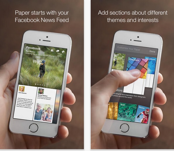 Οι πρώτες φωτογραφίες του Facebook Paper App