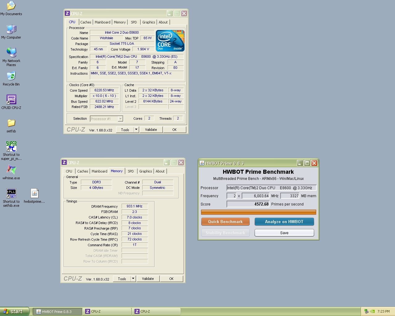 Der8auer's Intel Core 2 E8600 Hwbot Prime