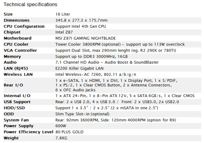 MSI Nightblade Gaming Barebone PC