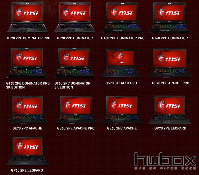 MSi Gaming Notebooks με GTX 800M κάρτες γραφικών