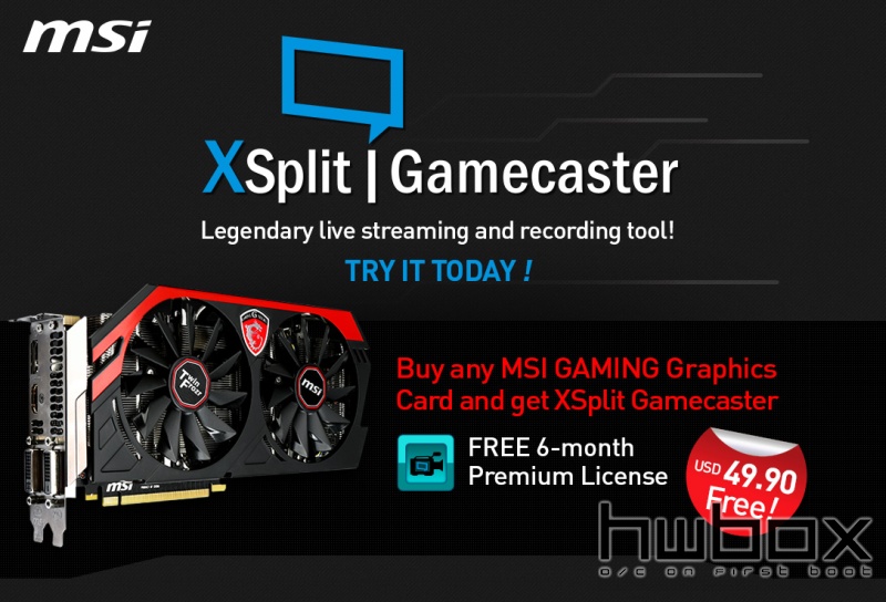 Προσφορά της MSI και του XSplit