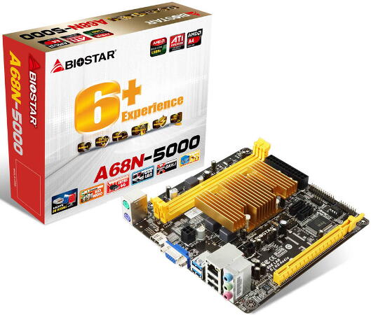 BIOSTAR A68N-5000 Kabini Fanless motherboard