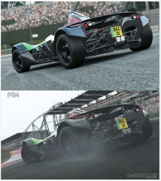 Project CARS, σύγκριση PC με το PS4