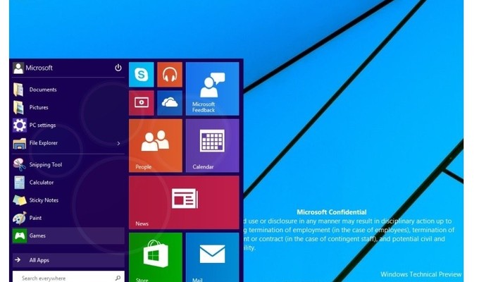 Διέρρευσαν screenshots από την Windows 9 Technical Preview