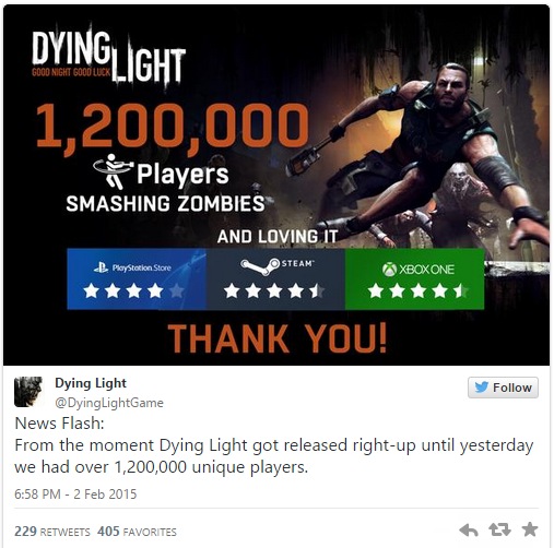 Πάνω από 1 εκ. οι παίκτες του Dying Light