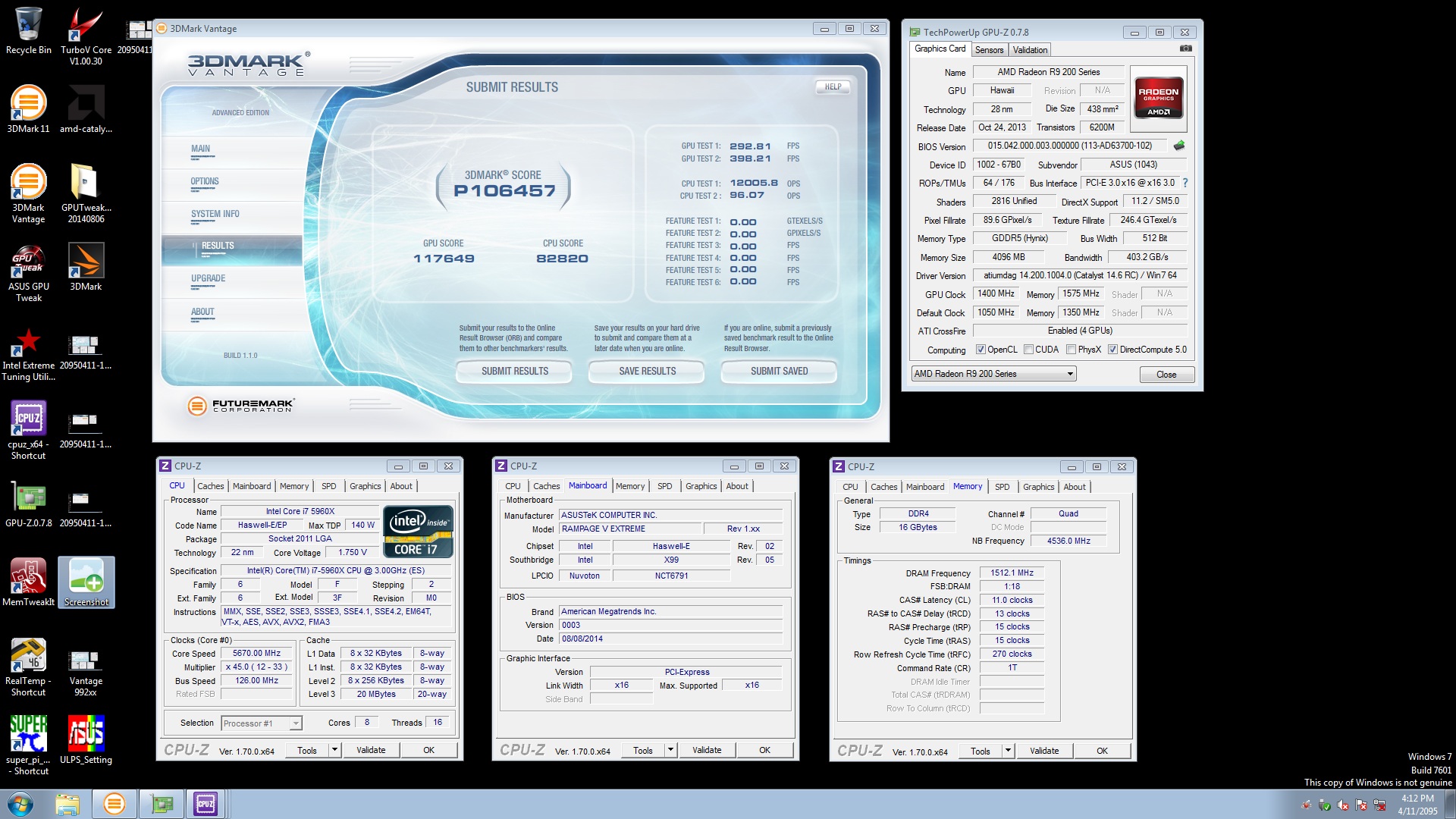 8 Pack 3DMark Vantage WR με 4x R9 290X