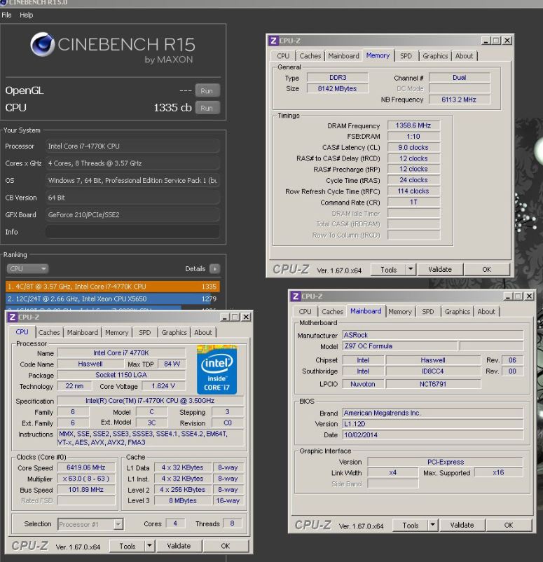 8Pack Cinebench R15 GTS με τον Intel Core i7 4770K