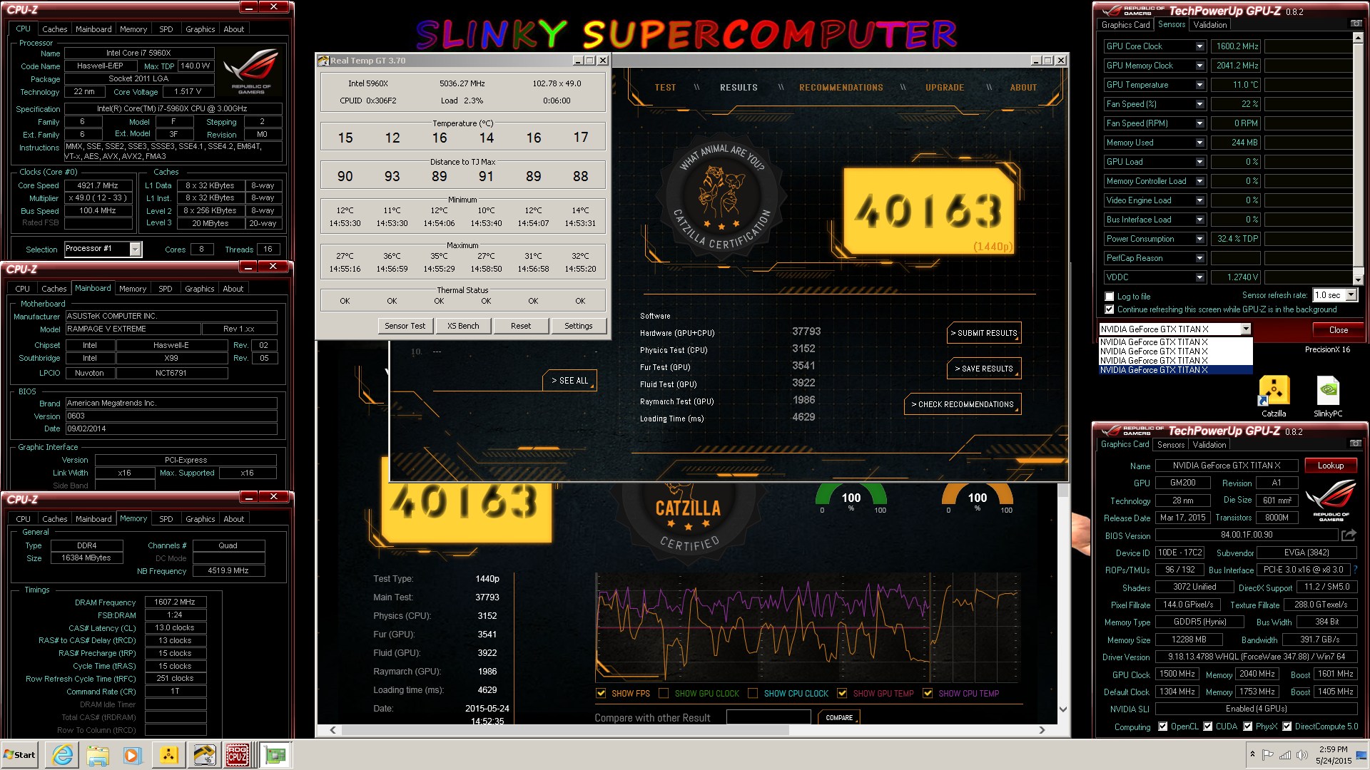 Slinky PC Catzilla 1440p με 4x GTX Titan X κάρτες γραφικών