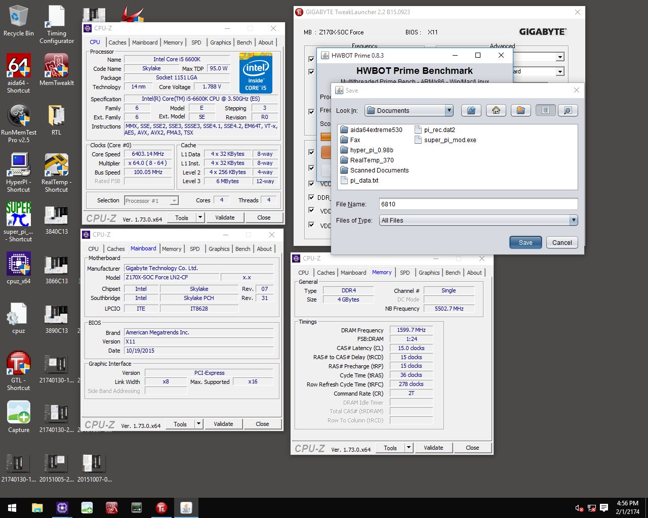 6810.19 pps στο HWBot Prime από τον Sofos1990 με έναν 6600K