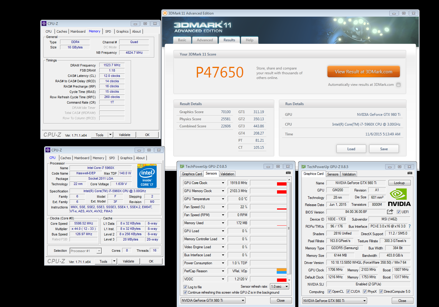 Πρώτη θέση στο 3DMark 11 από τον Wizerty με 2x 980 Ti