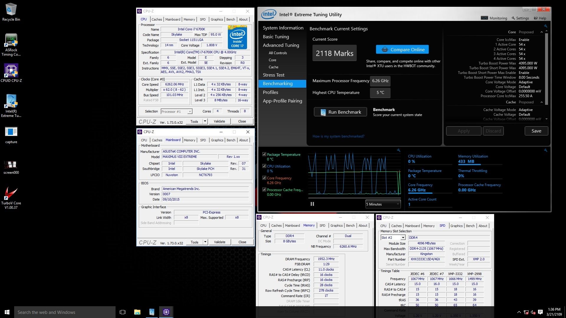 2118 Marks στο Intel XTU κατάφερε ο Hazzan με τον Core i7 6700K