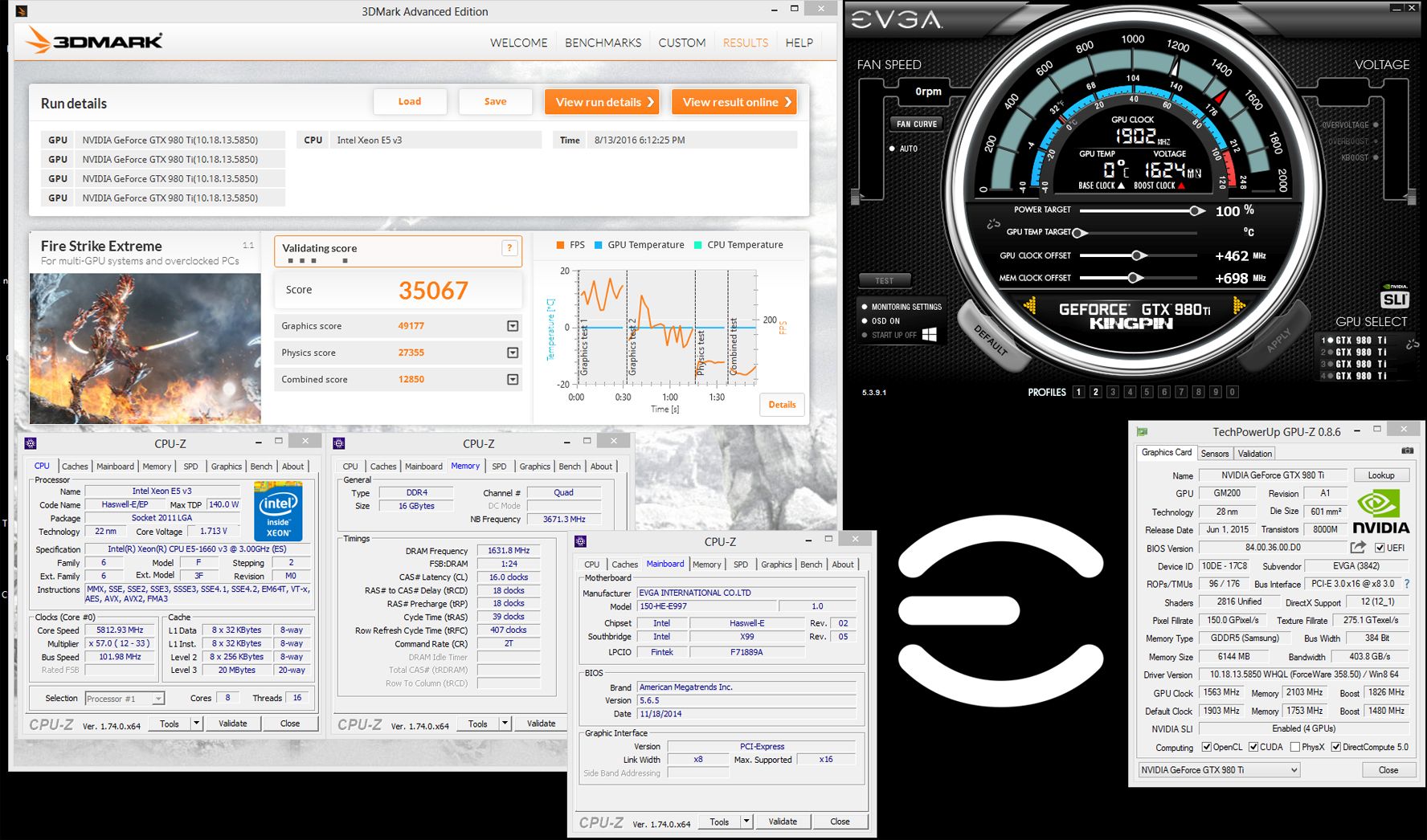 Πρώτη θέση του Kingpin στο 3DMark FireStrike Extreme με 4x 980 Ti