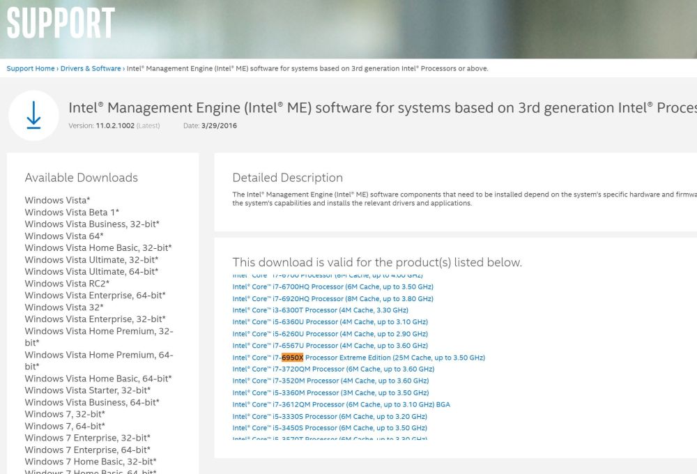 Ο Core i7-6950X Διαρρέει από το site της Intel