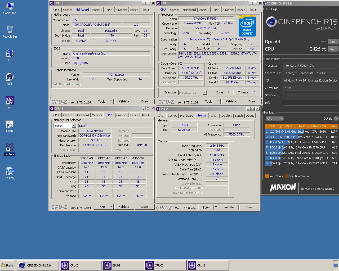 Τελευταίο Horrah για τον Core i7 5960X στο Cinebench R15