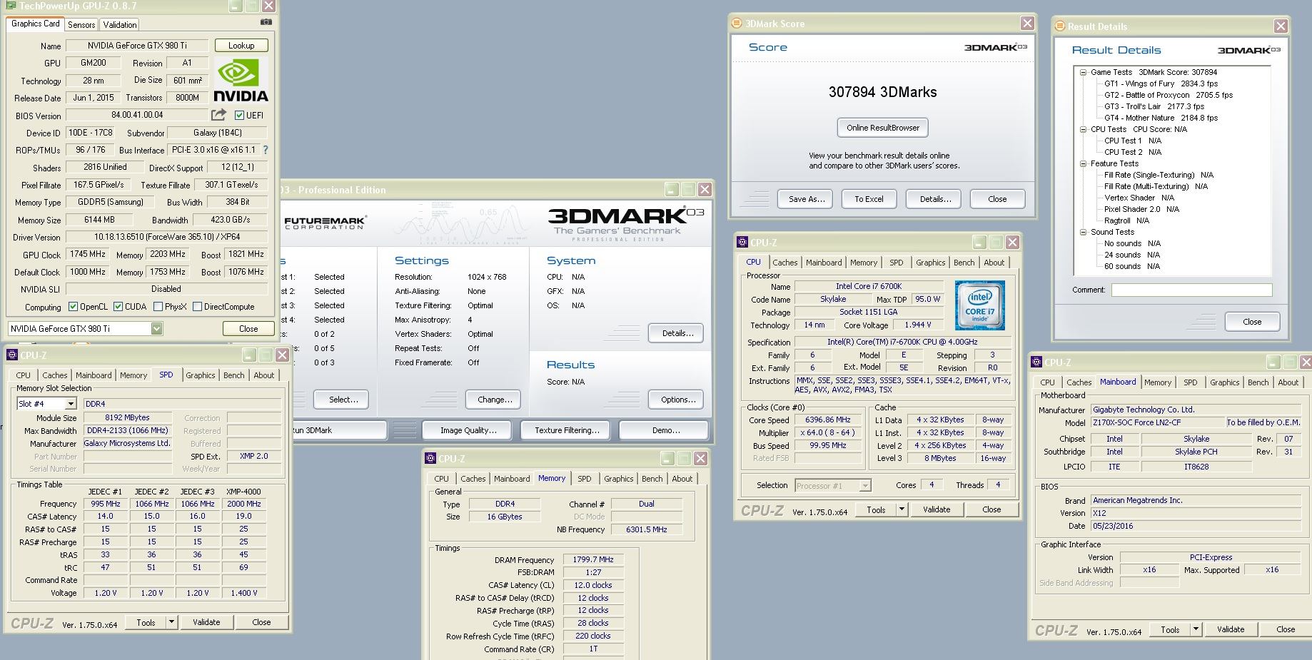 1η θέση του Sofos1990 στο 3DMark03 με τη GTX 980 Ti