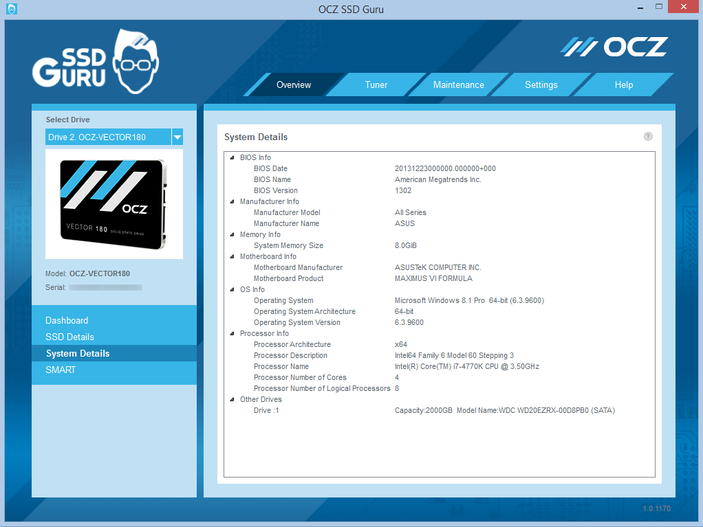 SSD Guru Overview - System Details