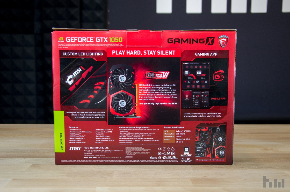 MSI GTX 1050 Gaming X 2G 2
